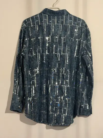 Camisa de lentejuelas azul - miniatura 3