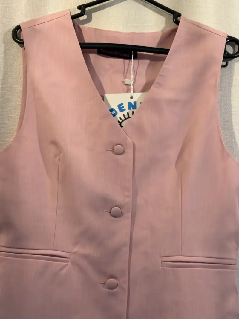 Chaleco Rosa Sin Mangas Denim Love - 2