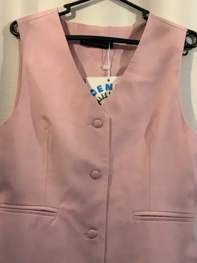 Chaleco Rosa Sin Mangas Denim Love - miniatura 2