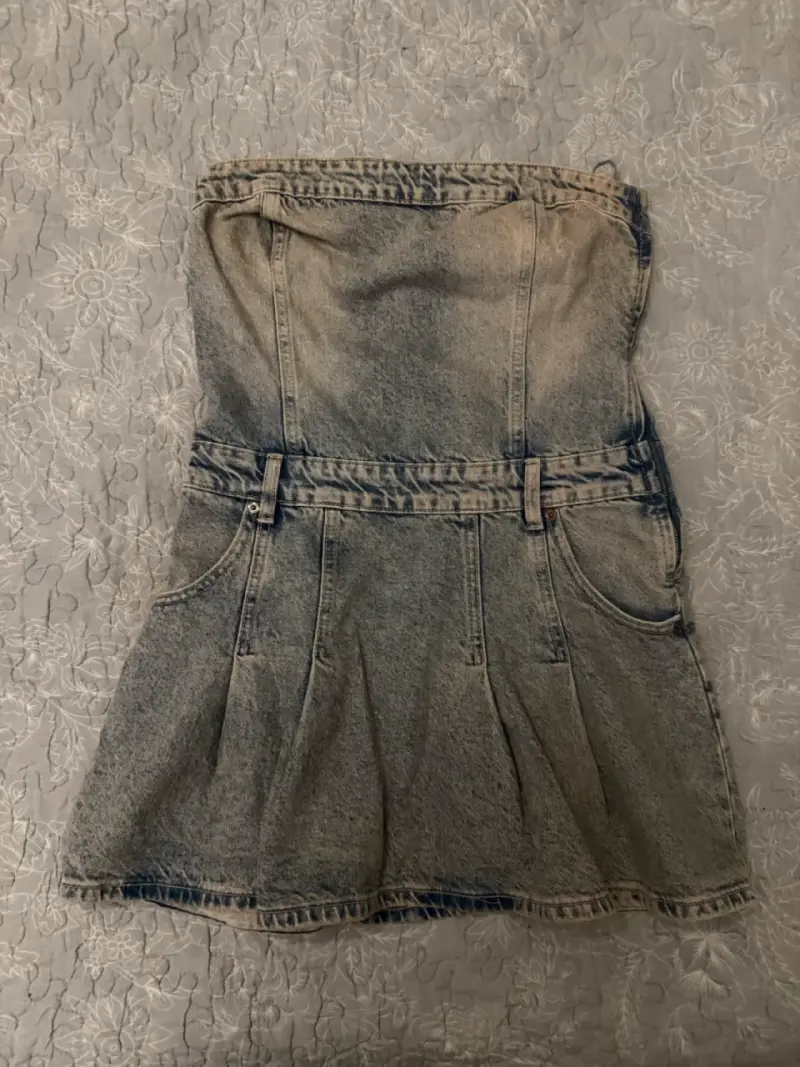Vestido strapless de mezclilla para mujer - 2