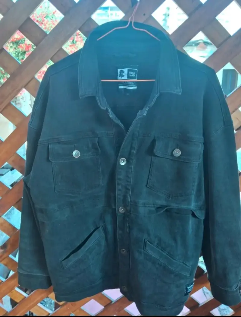 Chaqueta de mezclilla negra Wild Lama para hombre - 1