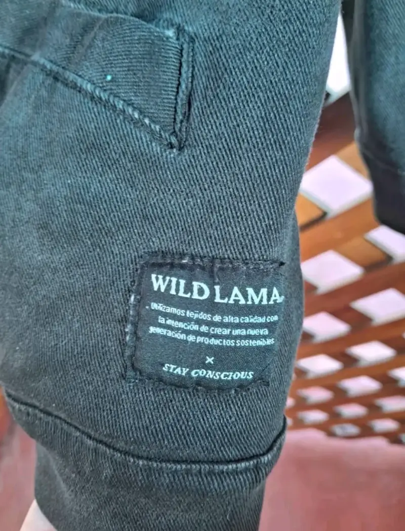 Chaqueta de mezclilla negra Wild Lama para hombre - 5