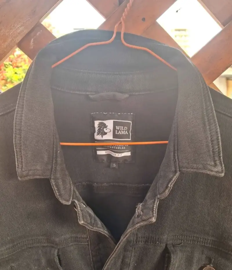 Chaqueta de mezclilla negra Wild Lama para hombre - 6