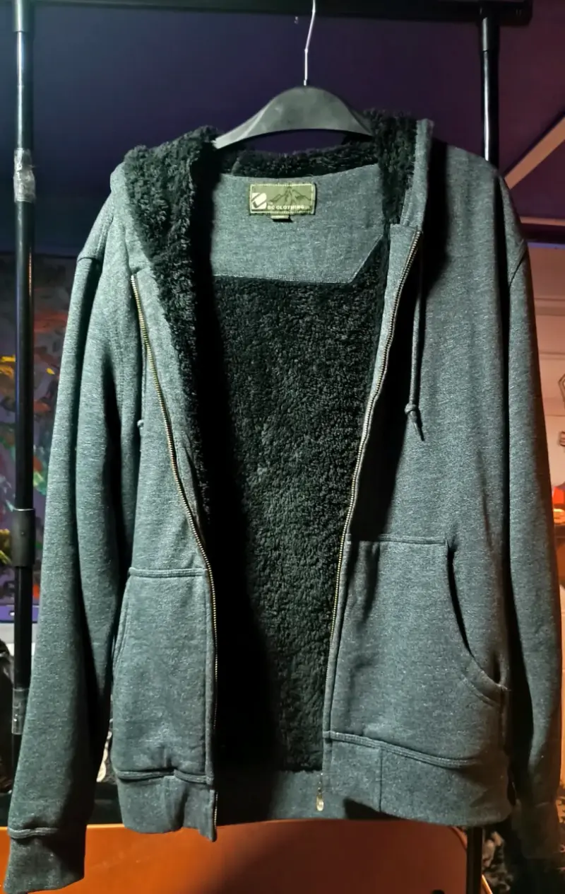 Polerón con chiporro gris para hombre talla M - 2