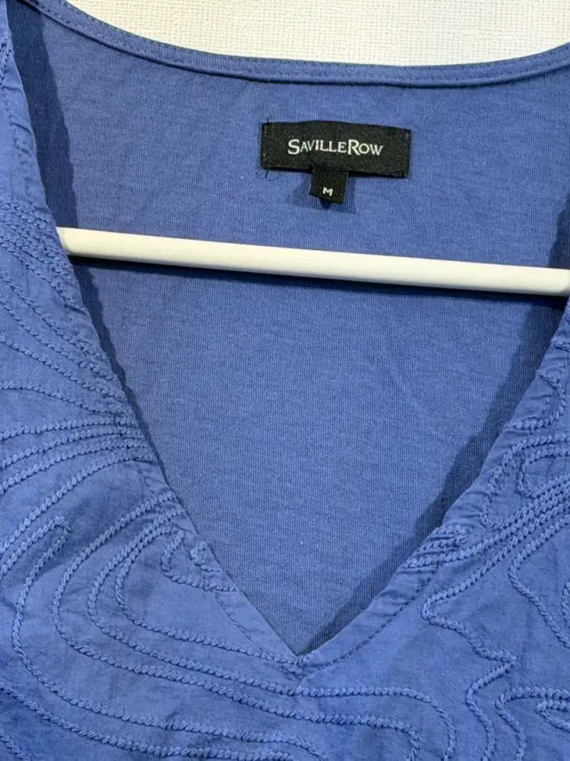 Blusa sin mangas azul con diseño Saville Row - 3