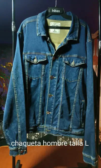 Chaqueta de mezclilla para hombre talla L - miniatura 1