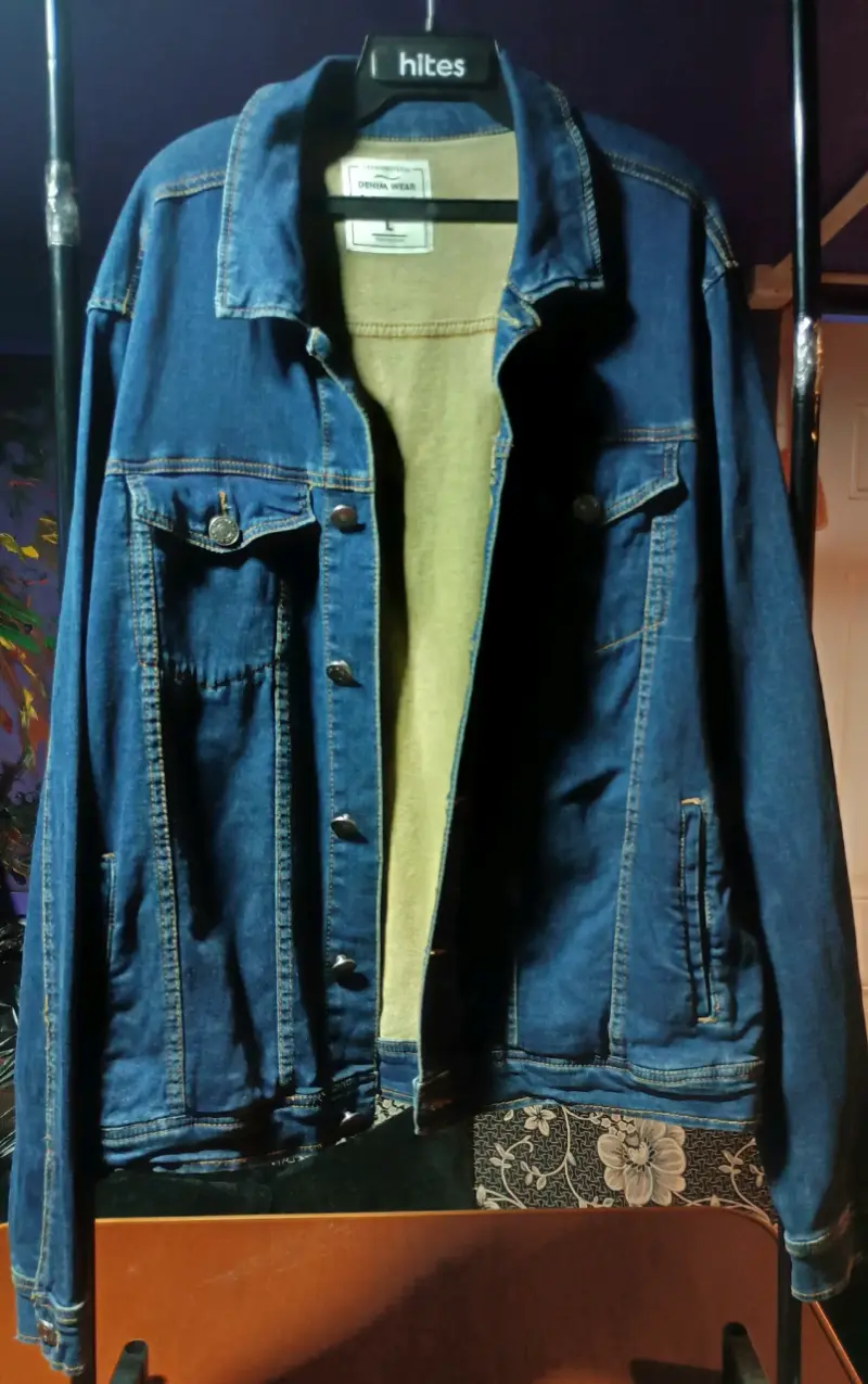 Chaqueta de mezclilla para hombre talla L - 3