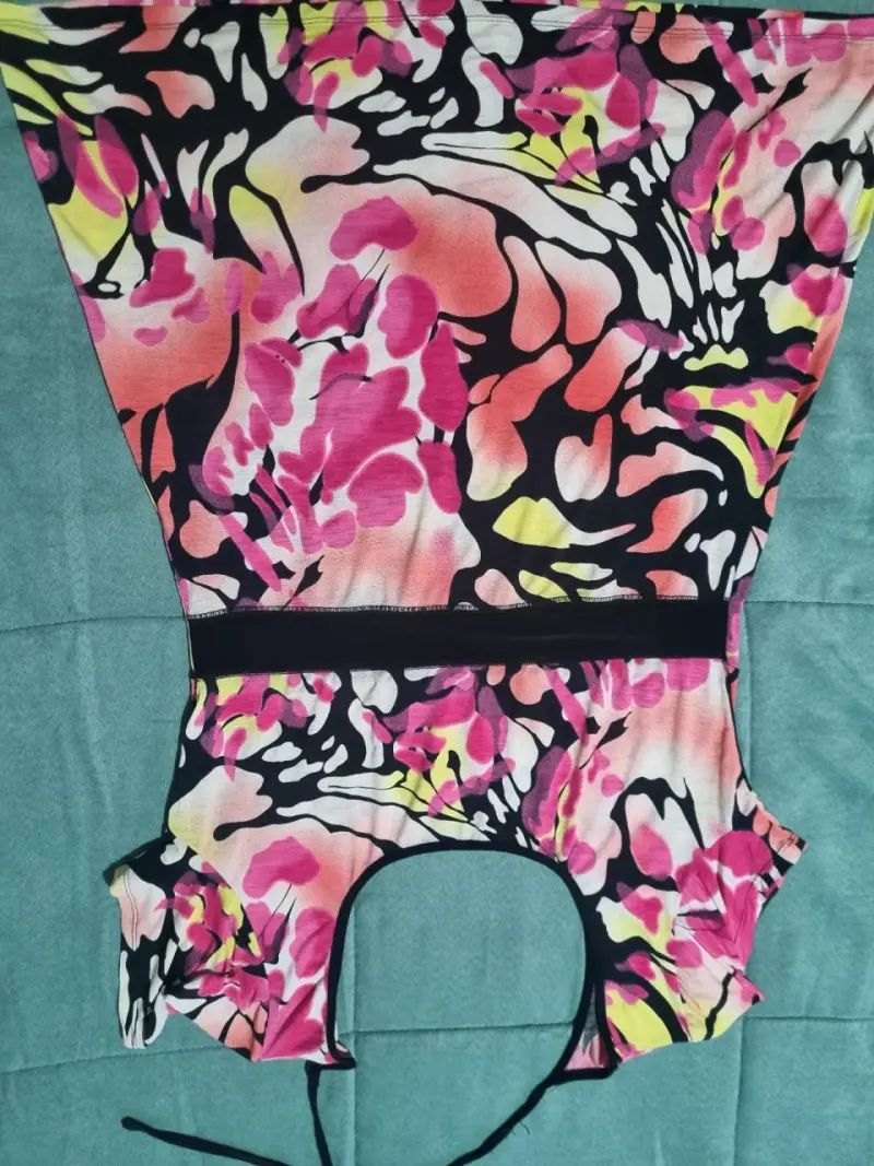 Vestido estampado floral colorido talla L - 3