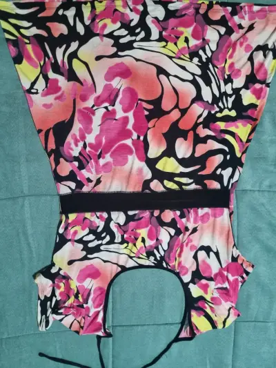 Vestido estampado floral colorido talla L - miniatura 3