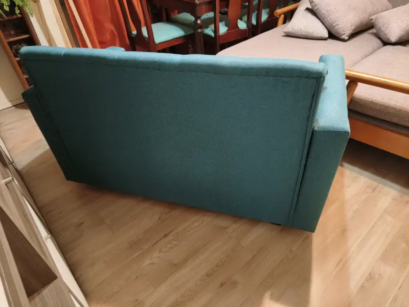 Sofá cama azul turquesa con cojín - 6