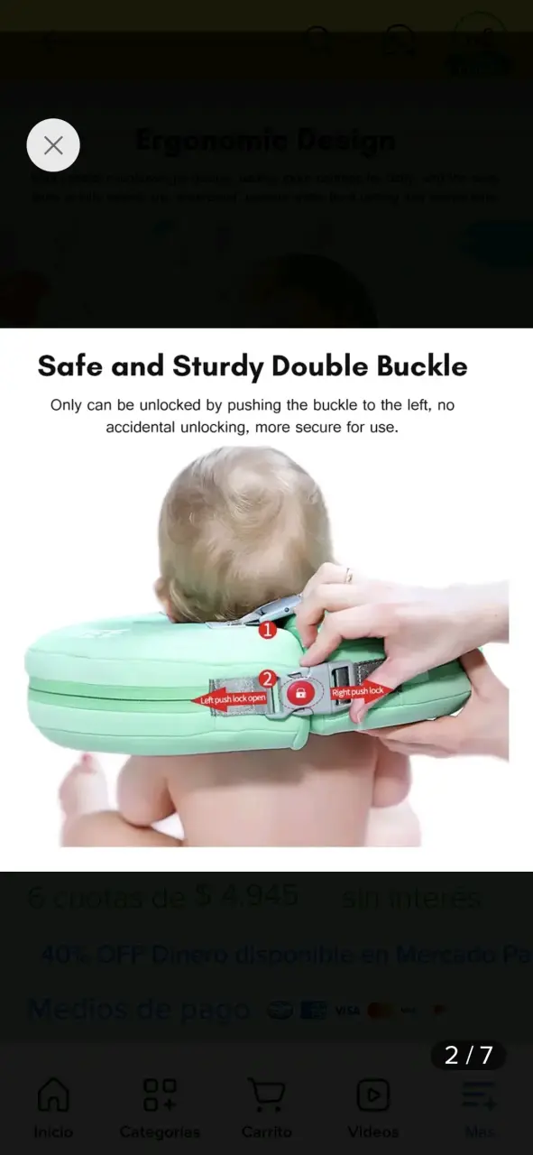 Flotador de cuello para bebé seguro y ergonómico - 2