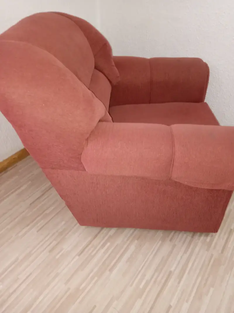 Sillón individual tapizado color terracota - 2