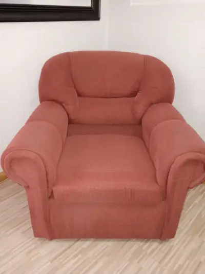 Sillón individual tapizado color terracota - miniatura 3