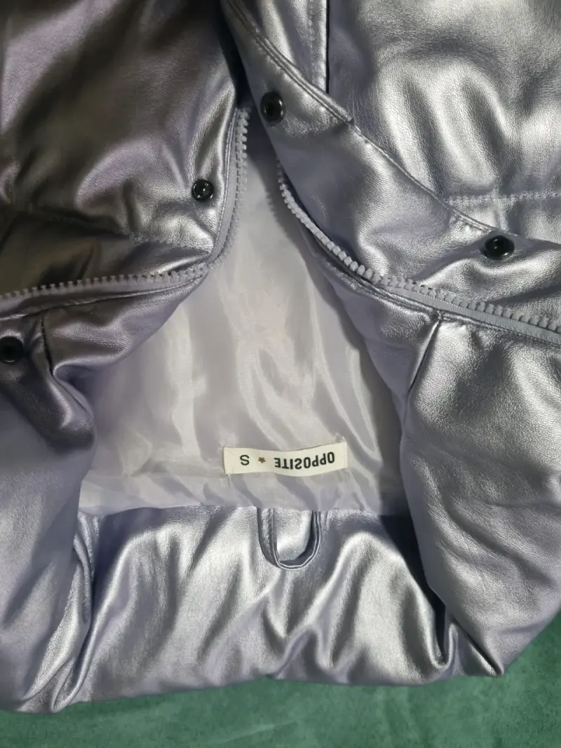 Chaleco Plateado Acolchado para Mujer Talla S