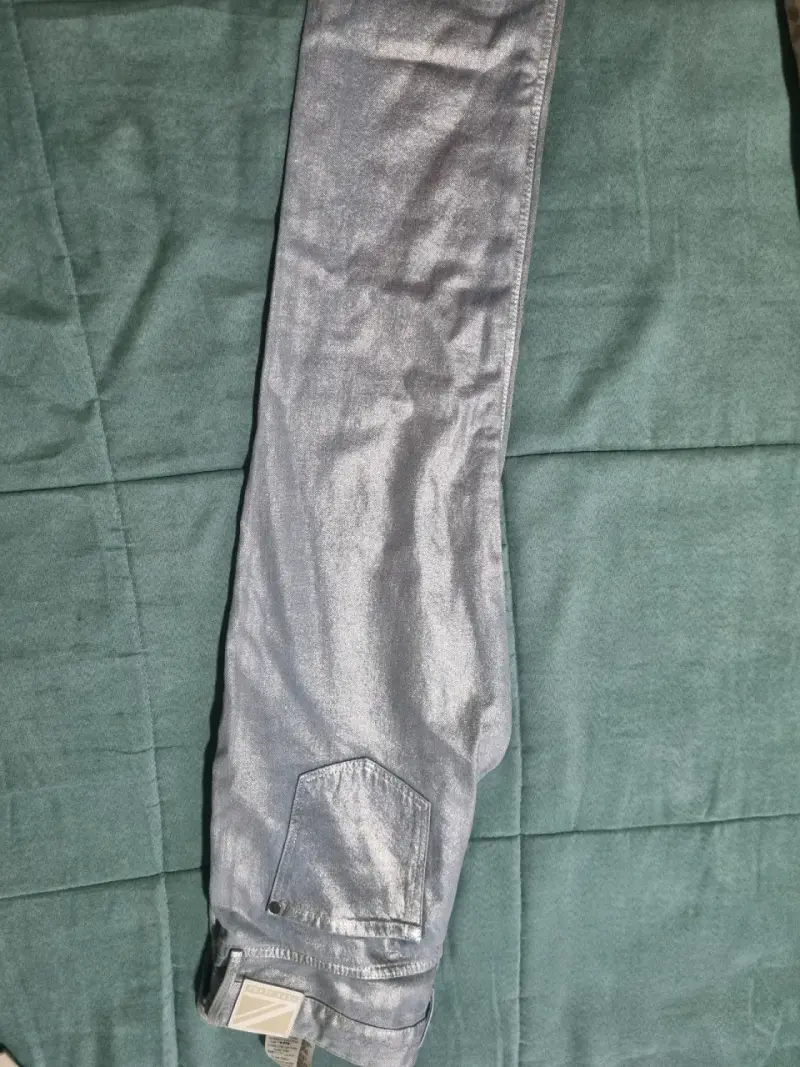 Jeans plateados rectos para mujer