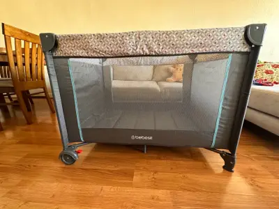 Cuna corral Bebesit plegable gris - miniatura 1
