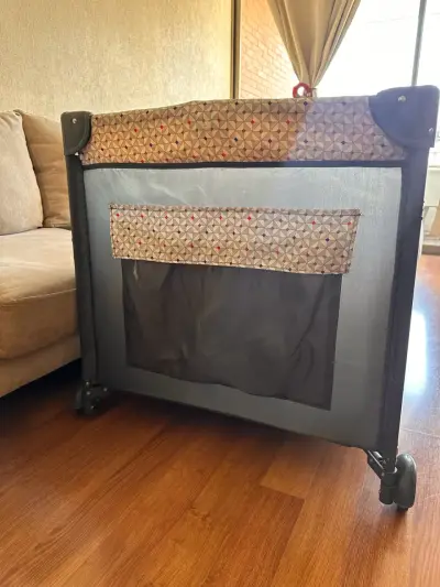 Cuna corral Bebesit plegable gris - miniatura 4