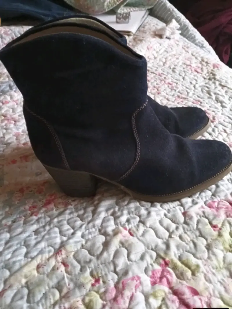 Botines de gamuza azul oscuro para mujer - 2