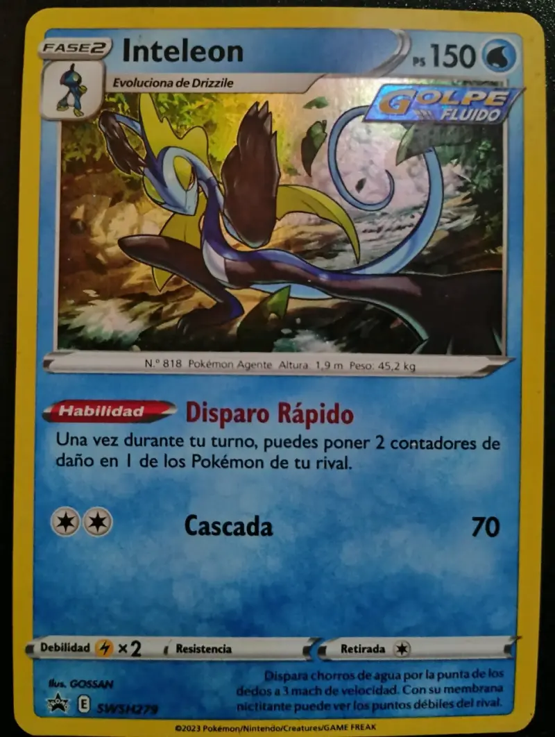 Carta Pokémon Inteleon Golpe Fluido - 1