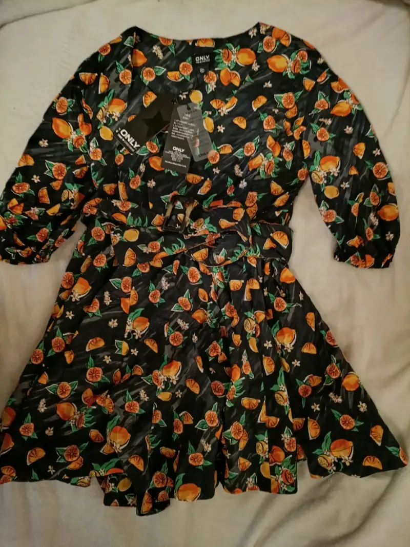 Vestido estampado de naranjas con cinturón - 2