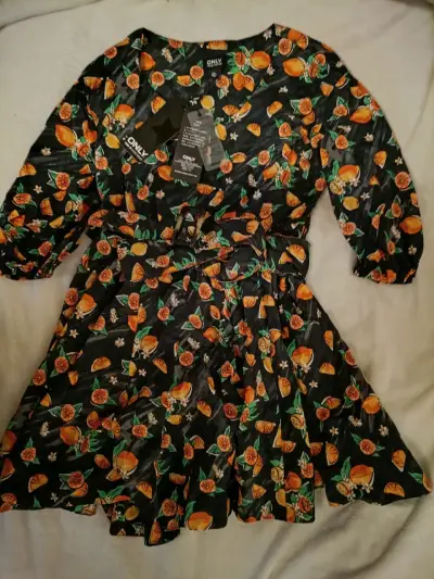 Vestido estampado de naranjas con cinturón - miniatura 2