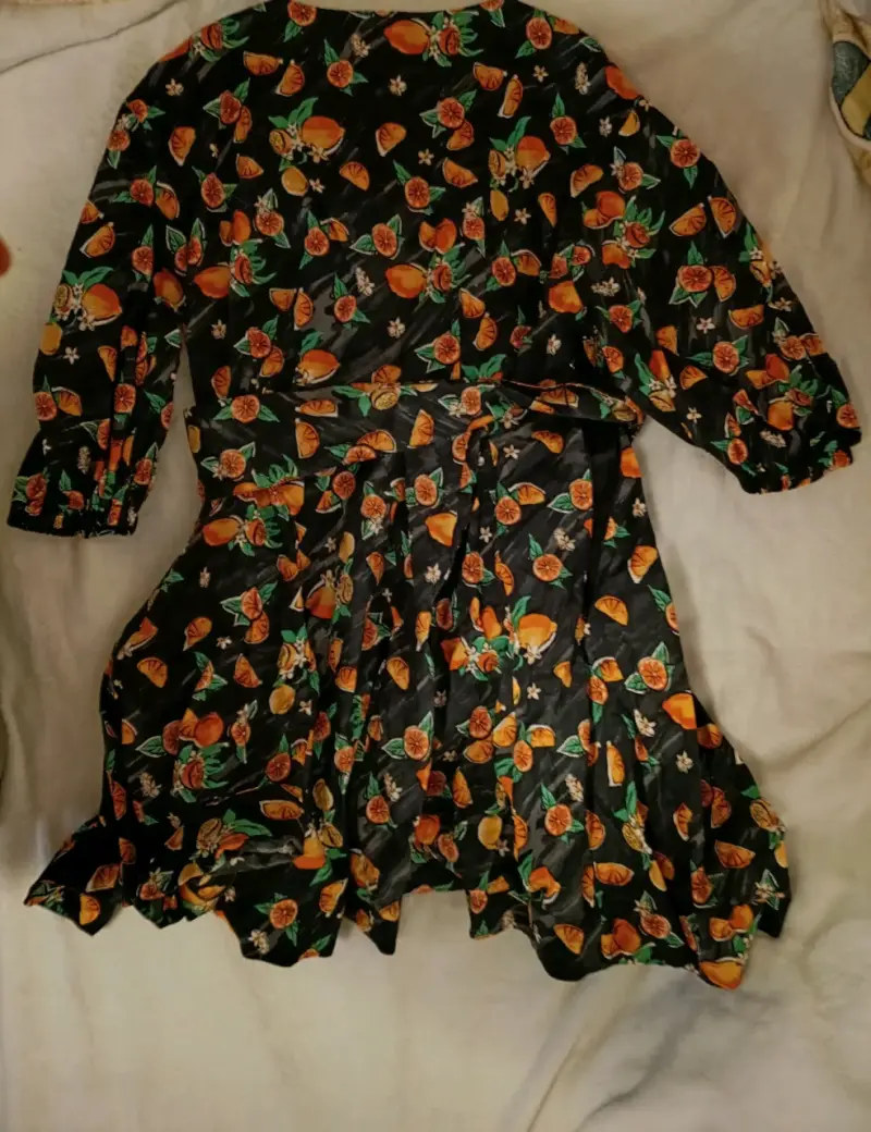 Vestido estampado de naranjas con cinturón - 3