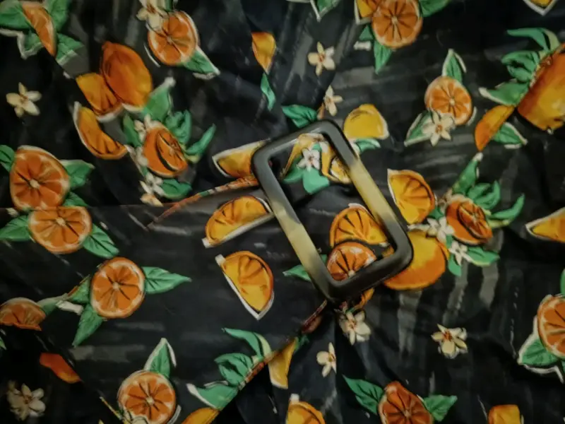 Vestido estampado de naranjas con cinturón - 4