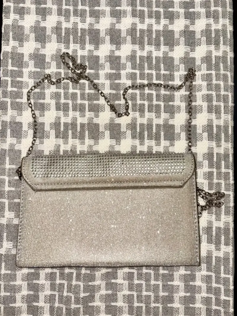 Cartera de mano plateada con cadena Steve Madden - 2