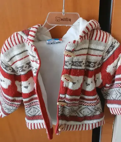 Chaleco de lana para bebé con diseño de ositos - miniatura 1