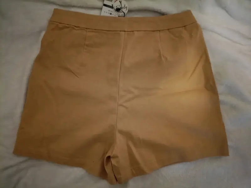 Falda pantalón beige con bolsillos - 3