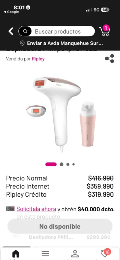 Depiladora IPL Philips Lumea Advanced con limpiador facial - miniatura 6