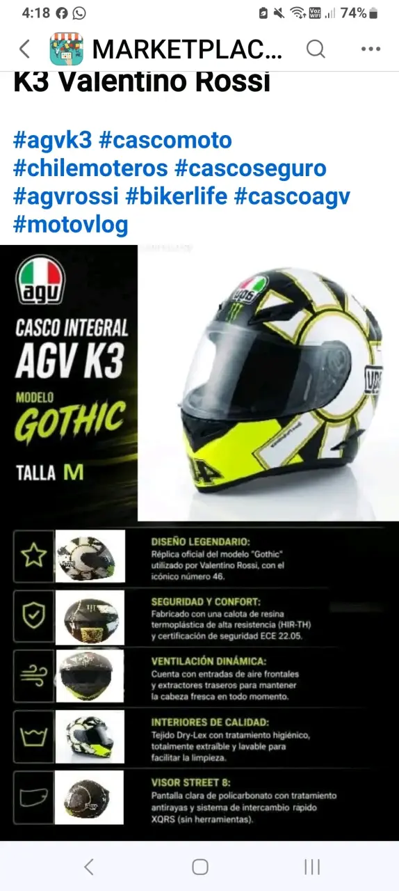 Casco Integral AGV K3 Gothic Valentino Rossi - 1