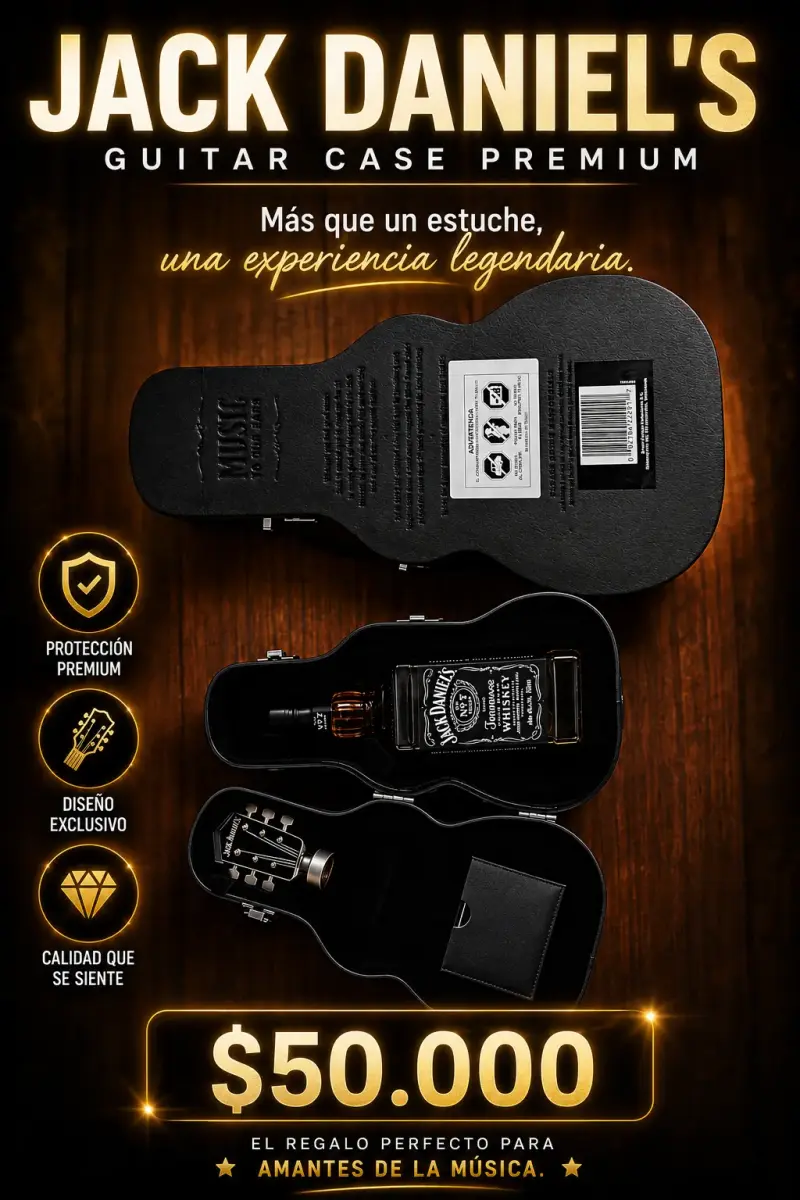 Estuche y trago de Guitarra Premium Jack Daniel's