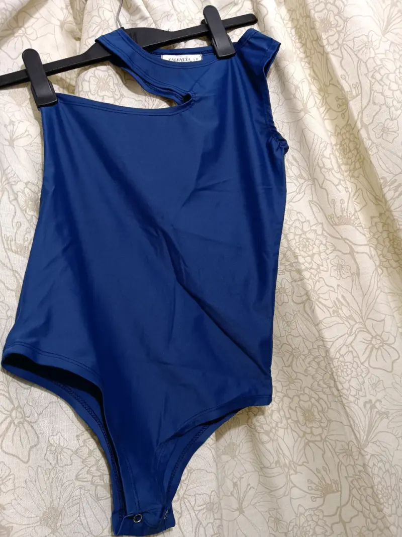 Body azul de un solo hombro para mujer - 4