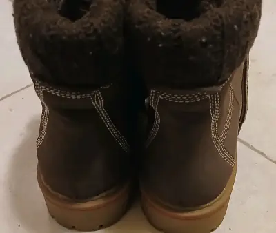 Botas de cuero marrón con forro interior - miniatura 4