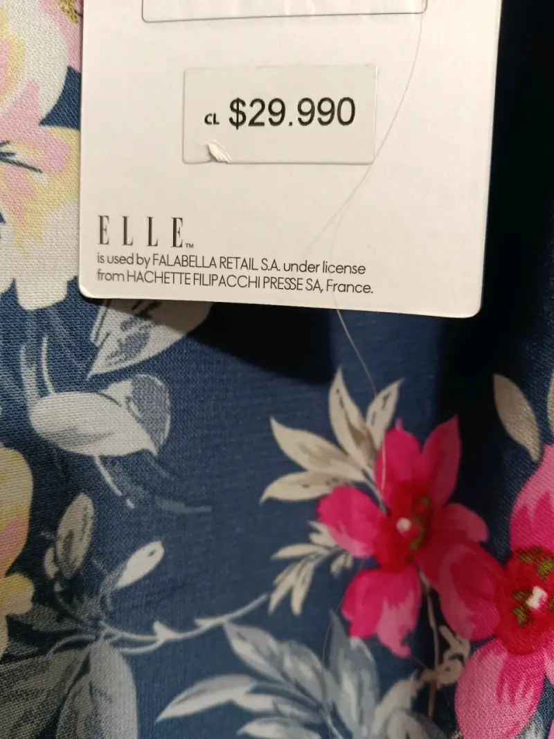 Blusa floral azul con volantes Elle XL - 5