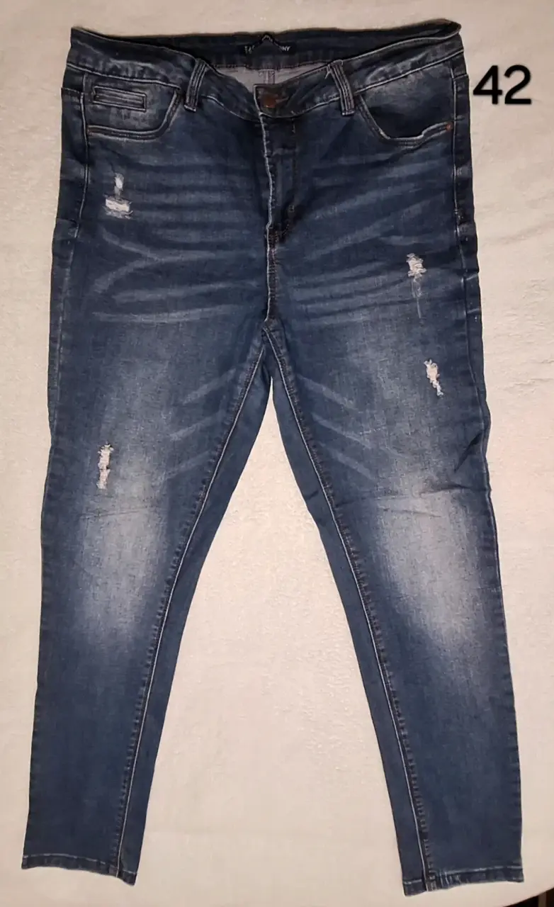 Jeans Talla 42 Azul Desgastado para Mujer