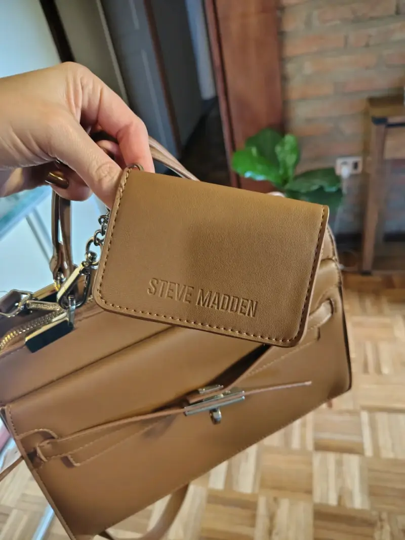Cartera de cuero marrón Steve Madden con tarjetero - 2