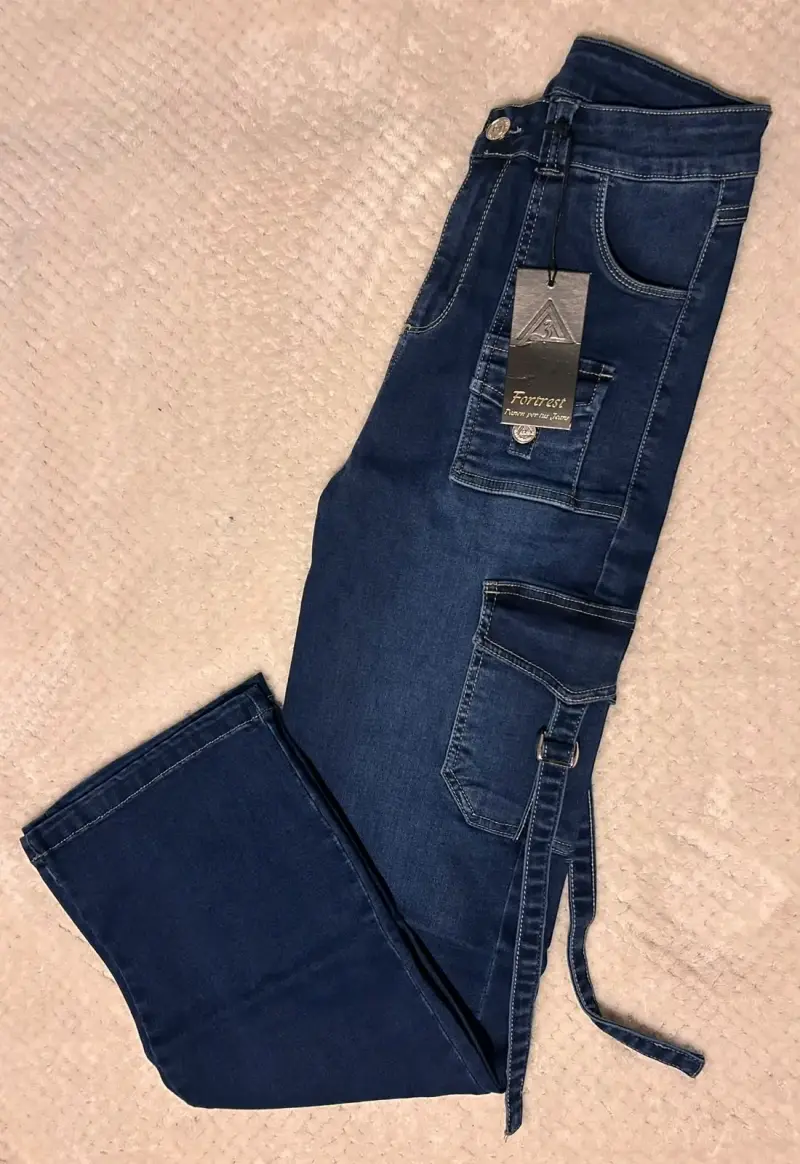 Pantalones cargo de mezclilla para mujer For3t - 2