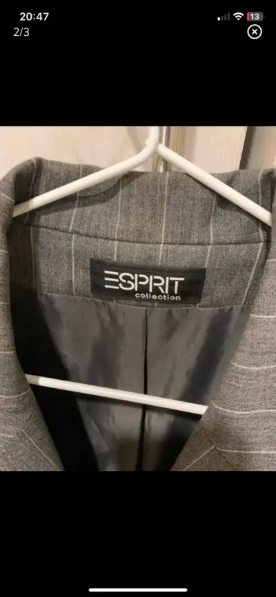 Blazer de rayas gris Esprit para mujer - miniatura 2
