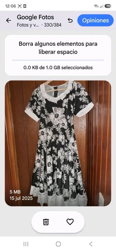 Vestido de cueca floral blanco y negro - miniatura 3