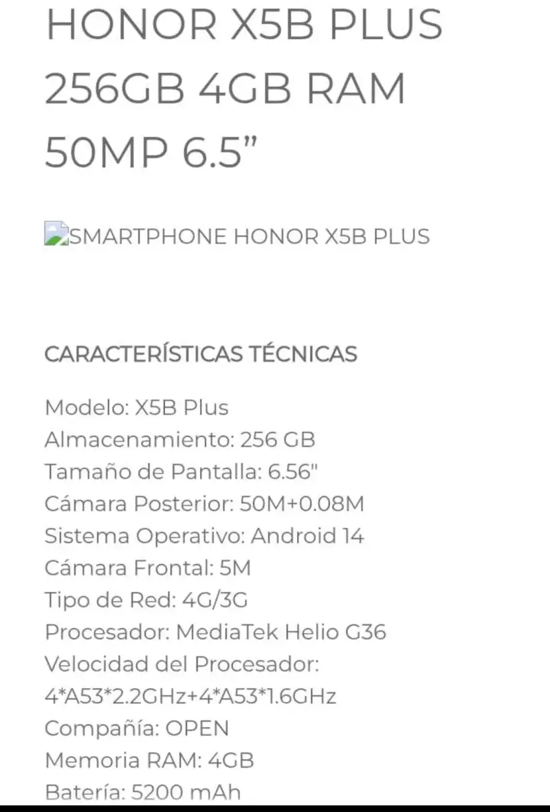 Honor X5b Plus 256GB 4GB RAM - 3