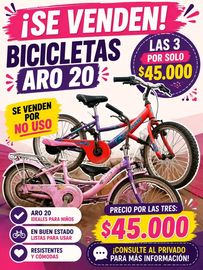Bicicletas aro 20 para niños en buen estado