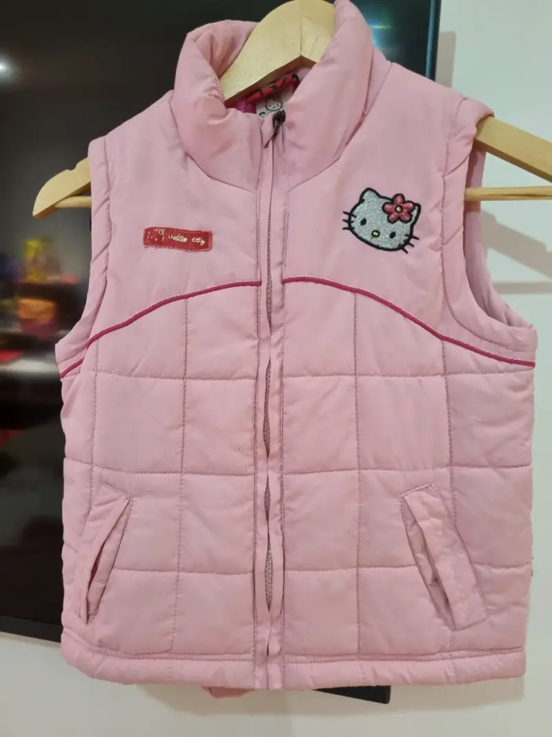 Parka sin mangas rosa Hello Kitty para niña - 1