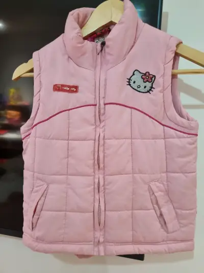 Parka sin mangas rosa Hello Kitty para niña - miniatura 1