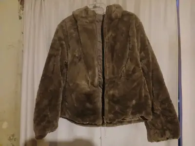 Chaqueta reversible con capucha color marrón - miniatura 2