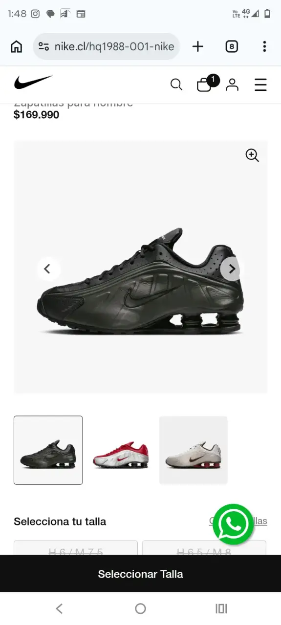 Zapatillas Nike Shox TL negras para hombre