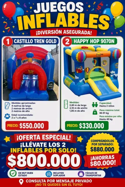 Castillo Inflable Happy Hop 9070N Multicolor - miniatura 1