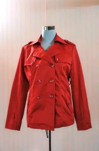 Abrigo Rojo Mujer Doble Botonadura - miniatura 1