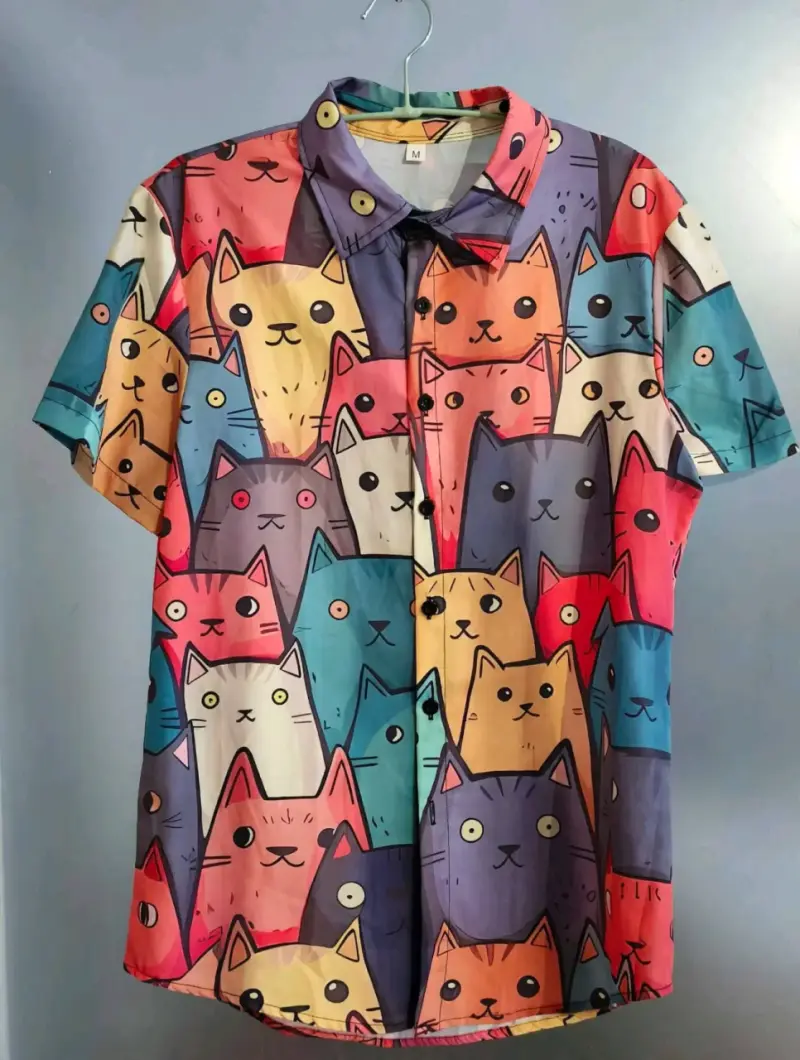 Camisa estampada de gatos talla M